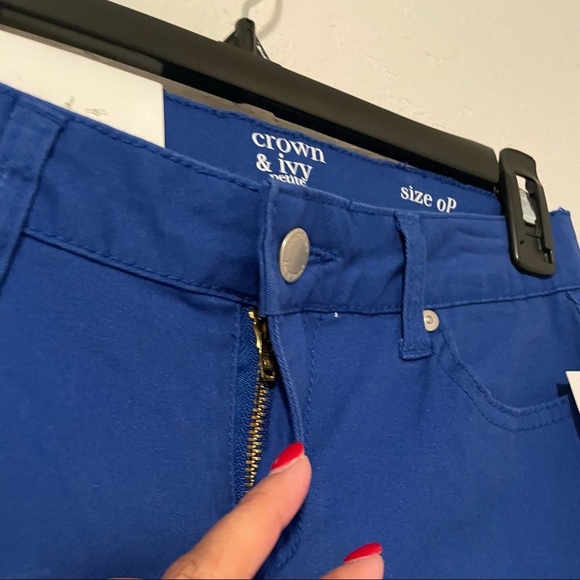 Crown & Ivy Women’s Size 0P Petite Slim Skinny Jeans Blue Stretch Pockets - Picture 5 of 8